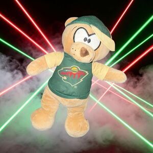 Good Stuff MN Wild Hockey Bear Baseball Cap Stuffed Bear 10”